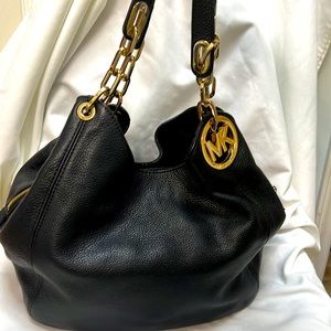 Michael Kors Fulton Black Pebble Leather
Shoulder Bag.